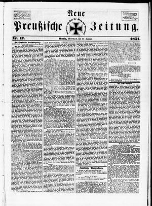 Neue preußische Zeitung vom 22.01.1851