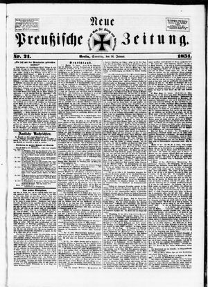 Neue preußische Zeitung vom 26.01.1851