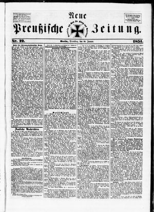 Neue preußische Zeitung on Jan 28, 1851