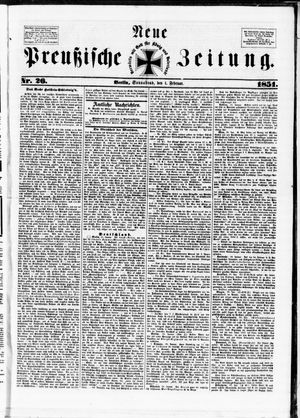 Neue preußische Zeitung vom 01.02.1851