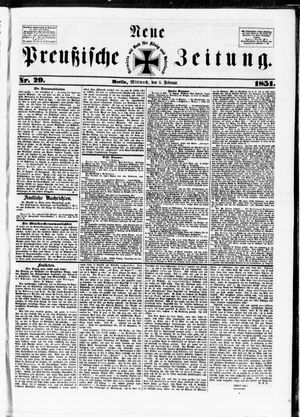 Neue preußische Zeitung vom 05.02.1851