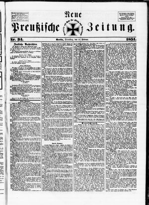 Neue preußische Zeitung vom 11.02.1851