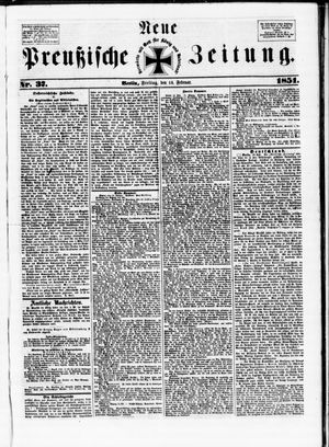 Neue preußische Zeitung vom 14.02.1851