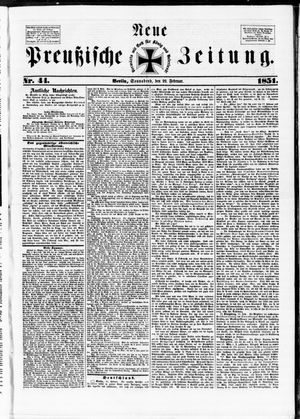 Neue preußische Zeitung vom 22.02.1851