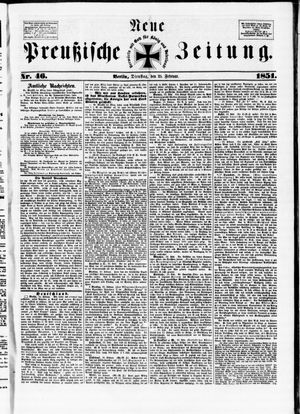 Neue preußische Zeitung vom 25.02.1851