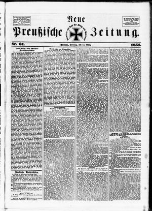 Neue preußische Zeitung vom 14.03.1851