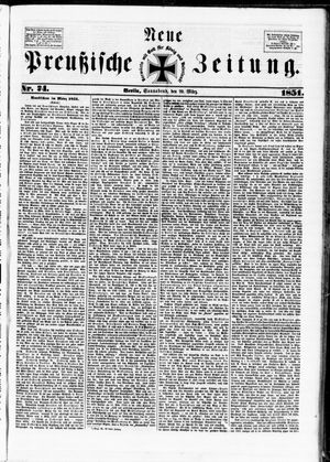 Neue preußische Zeitung vom 29.03.1851