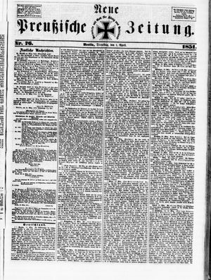 Neue preußische Zeitung vom 01.04.1851