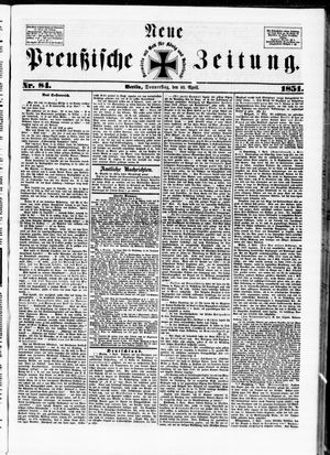 Neue preußische Zeitung vom 10.04.1851