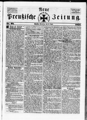 Neue preußische Zeitung vom 20.04.1851
