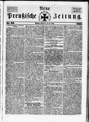 Neue preußische Zeitung vom 23.04.1851