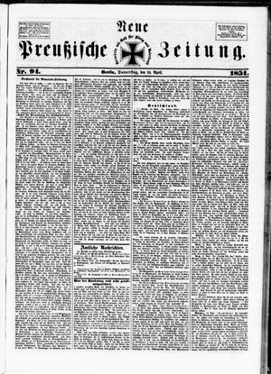 Neue preußische Zeitung vom 24.04.1851