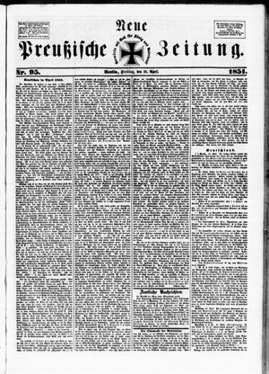 Neue preußische Zeitung vom 25.04.1851