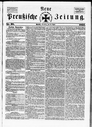 Neue preußische Zeitung vom 29.04.1851