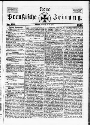 Neue preußische Zeitung vom 17.06.1851