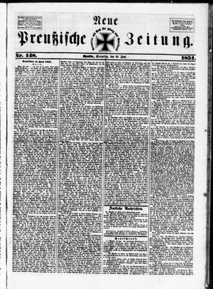 Neue preußische Zeitung vom 29.06.1851