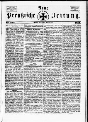 Neue preußische Zeitung vom 17.07.1851