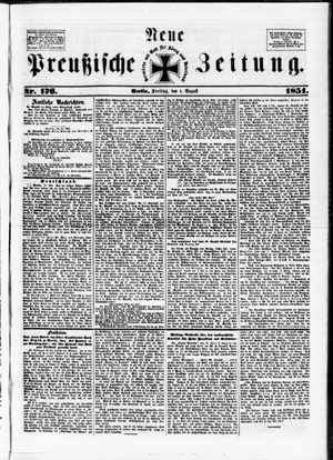 Neue preußische Zeitung vom 01.08.1851