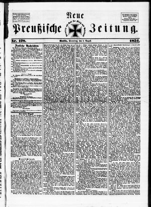 Neue preußische Zeitung vom 03.08.1851
