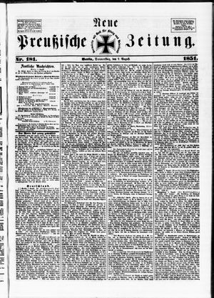 Neue preußische Zeitung on Aug 7, 1851