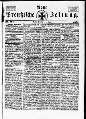 Neue preußische Zeitung vom 10.08.1851