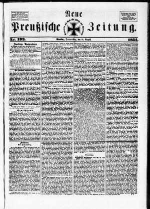 Neue preußische Zeitung vom 21.08.1851