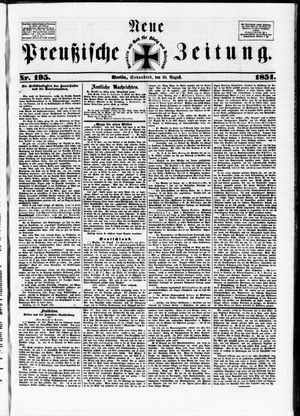 Neue preußische Zeitung vom 23.08.1851