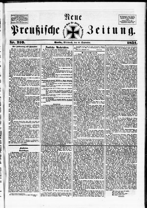 Neue preußische Zeitung vom 10.09.1851