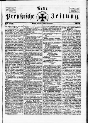 Neue preußische Zeitung vom 17.09.1851