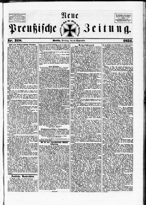 Neue preußische Zeitung vom 19.09.1851
