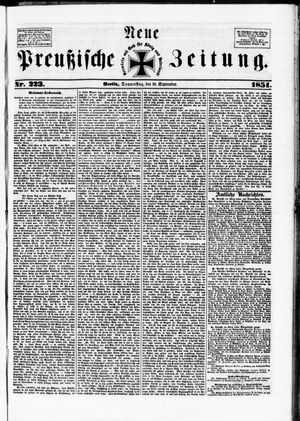 Neue preußische Zeitung vom 25.09.1851