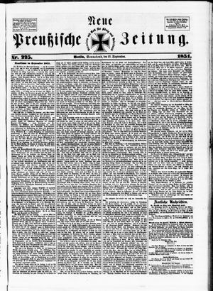 Neue preußische Zeitung vom 27.09.1851
