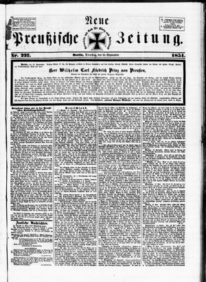 Neue preußische Zeitung vom 30.09.1851