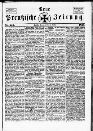 Neue preußische Zeitung vom 25.10.1851