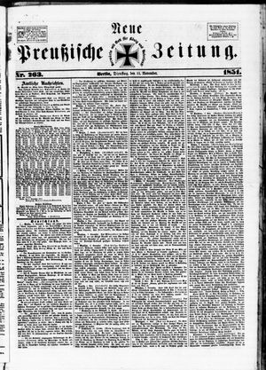 Neue preußische Zeitung vom 11.11.1851
