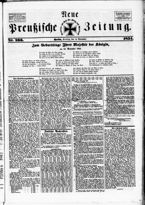 Neue preußische Zeitung on Nov 14, 1851