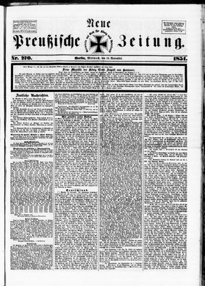 Neue preußische Zeitung vom 19.11.1851