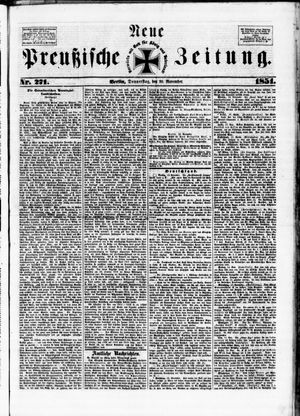 Neue preußische Zeitung vom 20.11.1851