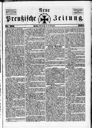 Neue preußische Zeitung vom 26.11.1851