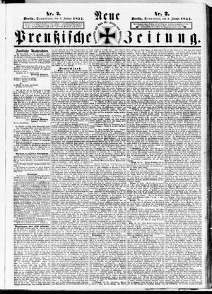 Neue preußische Zeitung vom 03.01.1852