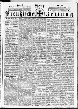 Neue preußische Zeitung vom 15.01.1852