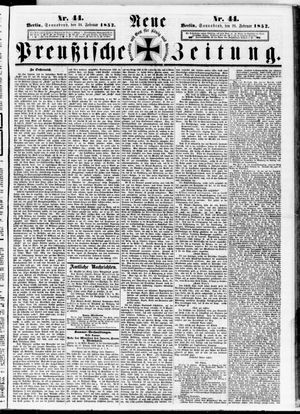 Neue preußische Zeitung vom 21.02.1852