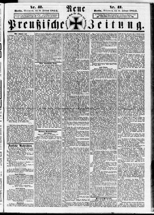 Neue preußische Zeitung vom 25.02.1852