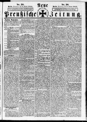 Neue preußische Zeitung vom 29.02.1852