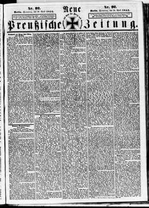 Neue preußische Zeitung on Apr 25, 1852