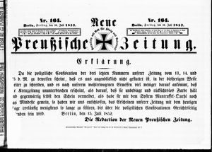 Neue preußische Zeitung vom 16.07.1852