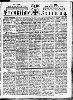 Neue preußische Zeitung vom 25.07.1852