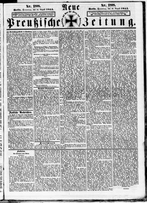 Neue preußische Zeitung vom 15.08.1852