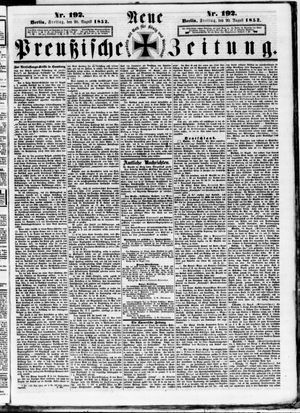 Neue preußische Zeitung vom 20.08.1852