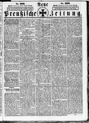 Neue preußische Zeitung vom 29.08.1852